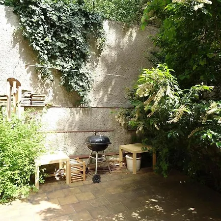 Garden On Art Nouveau Street In Prag